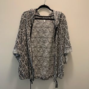 Free People Black and White Oversized Jacket